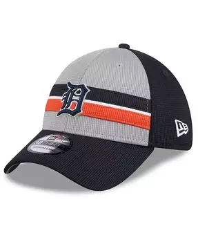 Мужская серая кепка Detroit Tigers 2024 Batting Practice 39THIRTY Flex Hat New Era, синий