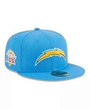 Мужская серая кепка Los Angeles Chargers с основной нашивкой 59FIFTY New Era, синий