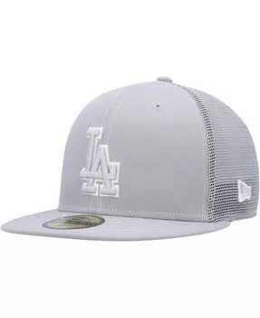 Мужская серая кепка Los Angeles Dodgers 2023 для тренировок на поле 59FIFTY. New Era