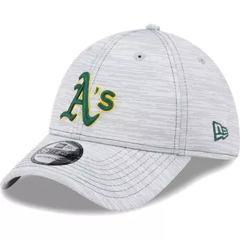 Мужская серая кепка New Era Oakland Athletics Speed 39THIRTY Flex.