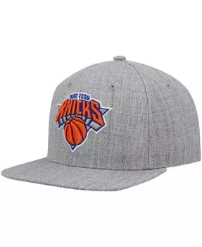 Мужская серая кепка New York Knicks 2.0 Snapback с меланжевым рисунком Mitchell & Ness