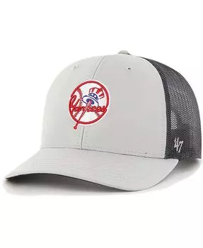 Мужская серая кепка New York Yankees Secondary Trucker Snapback '47 Brand