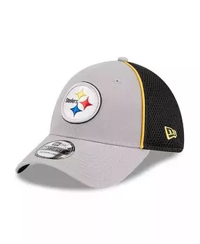 Мужская серая кепка Pittsburgh Steelers Pipe 39THIRTY Flex Hat New Era, серый