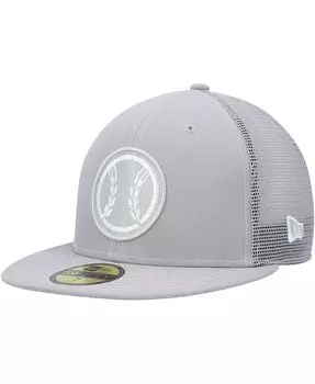 Мужская серая кепка приталенного кроя Milwaukee Brewers 2023 On-Field Batting Practice 59FIFTY New Era