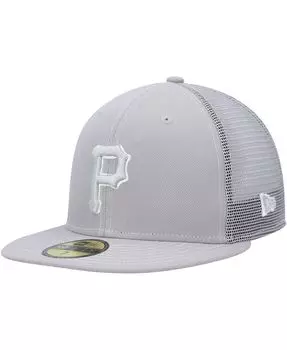 Мужская серая кепка приталенного кроя Pittsburgh Pirates 2023 On-Field Batting Practice 59FIFTY New Era