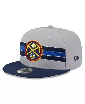 Мужская серая кепка Snapback Denver Nuggets с синельным ремешком 9FIFTY New Era, серый