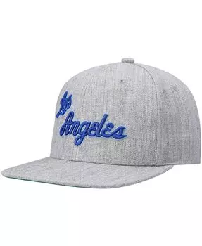 Мужская серая кепка Snapback Los Angeles Lakers Hardwood Classics Team 2.0 с меланжевым отливом Mitchell & Ness