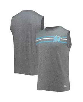 Мужская серая майка miami marlins muscle New Era, серый