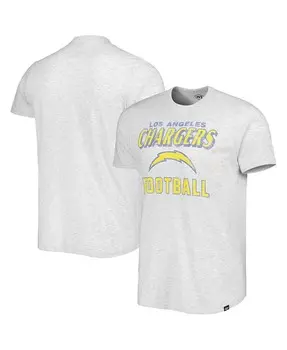 Мужская серая меланжевая футболка los angeles chargers brand dozer franklin '47 Brand, серый