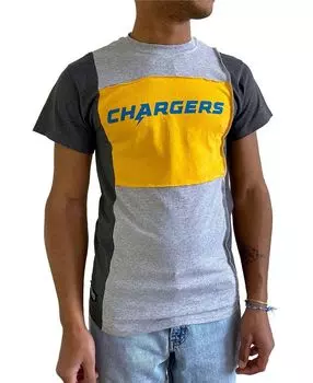 Мужская серая меланжевая футболка los angeles chargers с разрезом Refried Apparel, мульти