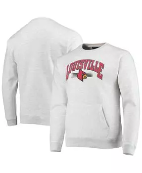 Мужская серая меланжевая толстовка louisville cardinals с карманом для старшеклассников League Collegiate Wear, мульти