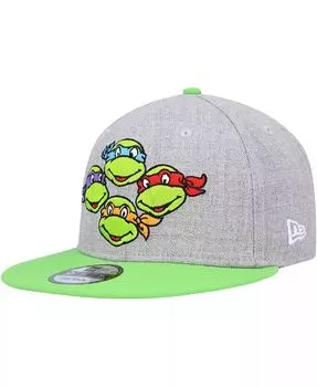 Мужская серая, неоново-зеленая кепка Snapback Teenage Mutant Ninja Turtles Trucker 9FIFTY New Era, серый