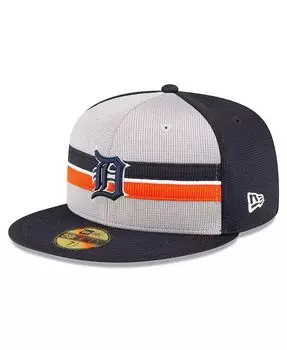 Мужская серая облегающая кепка Detroit Tigers 2024 59FIFTY New Era, серый