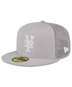 Мужская серая облегающая кепка New York Mets 2023 On-Field batting Practice 59FIFTY New Era