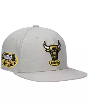 Мужская серая облегающая шляпа Chicago Bulls Hardwood Classics 1998 NBA Finals Sunny Grey Mitchell & Ness