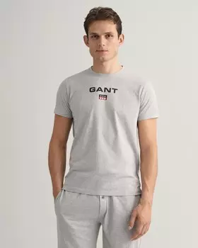 Мужская серая пижама с короткими рукавами Gant, серый