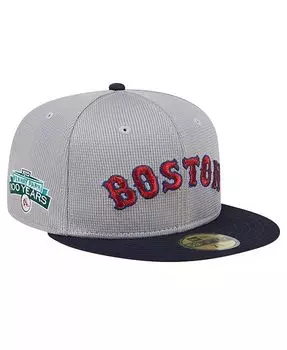 Мужская серая приталенная кепка Boston Red Sox Pivot Mesh 59FIFTY New Era, серый
