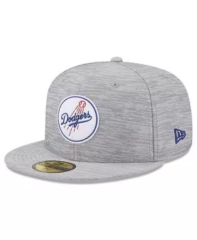 Мужская серая приталенная кепка Los Angeles Dodgers 2023 Clubhouse 59FIFTY New Era