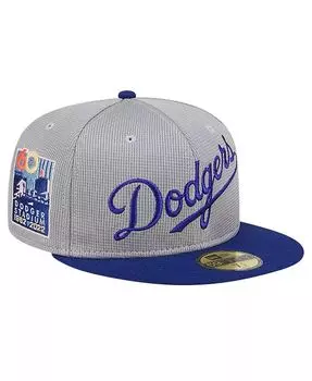 Мужская серая приталенная кепка Los Angeles Dodgers Pivot Mesh 59FIFTY New Era, серый