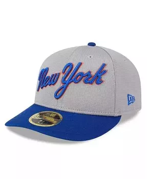 Мужская серая приталенная кепка New York Mets 2024 с низким профилем 59FIFTY New Era, серый