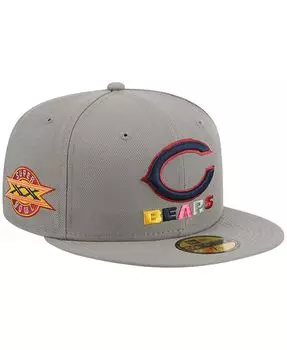 Мужская серая приталенная шляпа Chicago Bears Color Pack 59FIFTY New Era