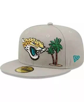 Мужская серая приталенная шляпа Jacksonville Jaguars City Describe 59Fifty New Era, серый