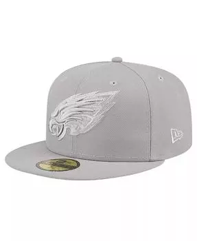 Мужская серая приталенная шляпа Philadelphia Eagles Color Pack 59FIFTY New Era, серый