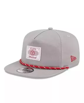 Мужская серая регулируемая кепка Atlanta United FC с нашивкой 9FORTY A-Frame Trucker New Era, серый
