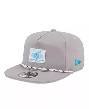 Мужская серая регулируемая кепка Charlotte FC с нашивкой 9FORTY A-Frame Trucker New Era, серый