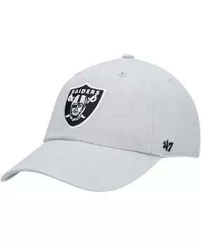 Мужская серая регулируемая кепка Las Vegas Raiders Secondary Clean Up '47 Brand