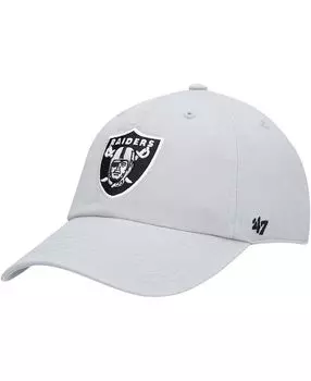 Мужская серая регулируемая кепка Las Vegas Raiders Secondary Clean Up '47 Brand