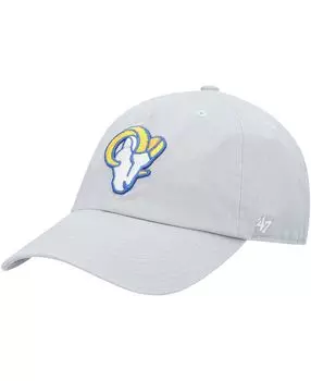 Мужская серая регулируемая кепка с логотипом Los Angeles Rams '47 Brand