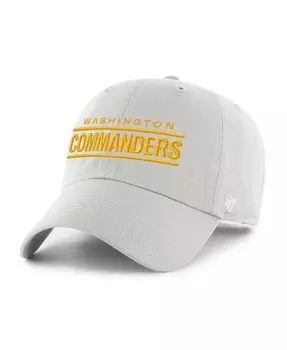 Мужская серая регулируемая кепка Washington Commanders Script Clean Up '47 Brand