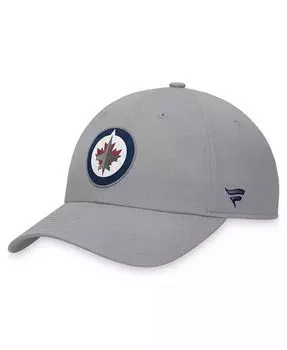 Мужская серая регулируемая кепка Winnipeg Jets Extra Time Fanatics, серый