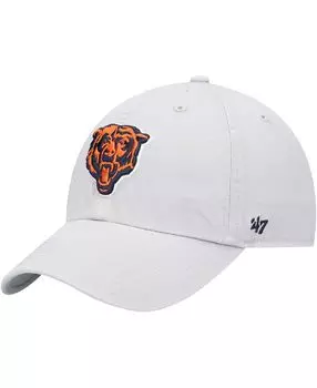 Мужская серая регулируемая шапка Chicago Bears Clean Up '47 Brand