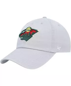 Мужская серая регулируемая шапка Minnesota Wild Clean Up '47 Brand, серый