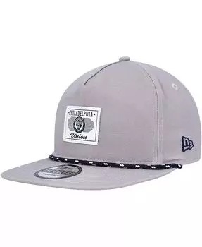 Мужская серая регулируемая шляпа для гольфиста Philadelphia Union Patch New Era, серый