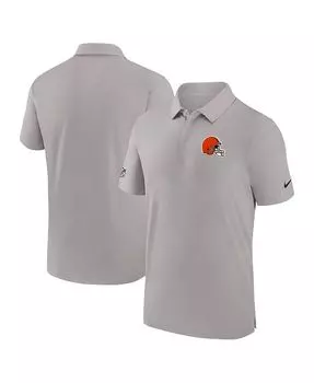 Мужская серая рубашка-поло Cleveland Browns Sideline Coaches Performance Nike, серый