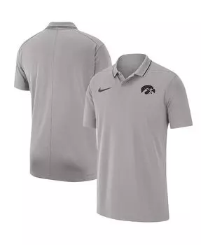 Мужская серая рубашка-поло Iowa Hawkeyes 2023 Coaches Performance Nike, серый