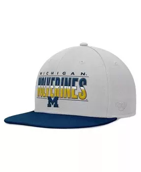 Мужская серая шляпа Michigan Wolverines Hudson Snapback Top Of The World, серый