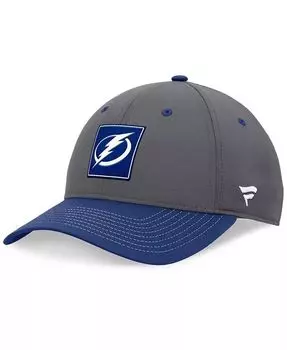 Мужская серая/синяя регулируемая кепка для раздевалки Tampa Bay Lightning Кубка Стэнли 2024, плей-офф Fanatics, серый