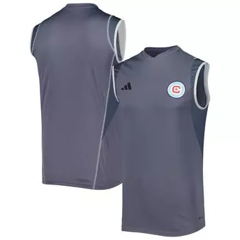 Мужская серая спортивная майка без рукавов для тренировок Chicago Fire 2023 adidas