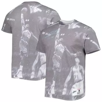 Мужская серая сублимированная футболка Mitchell & Ness Karl Malone Utah Jazz Upper The Rim