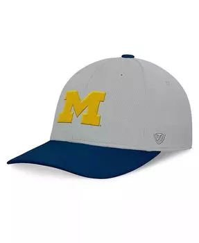 Мужская серая/темно-синяя шляпа Michigan Wolverines Mick Flex Hat Top Of The World, мультиколор