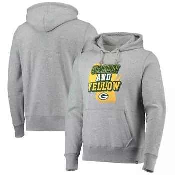 Мужская серая толстовка с капюшоном Green Bay Packers Team '47 Heathered Team Headline