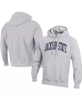 Мужская серая толстовка с капюшоном jackson state tigers tall arch pullover Champion, серый