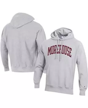 Мужская серая толстовка с капюшоном morehouse maroon tigers tall arch pullover Champion, серый