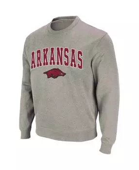 Мужская серая толстовка с круглым вырезом и логотипом arkansas razorbacks heather grey Colosseum, мульти