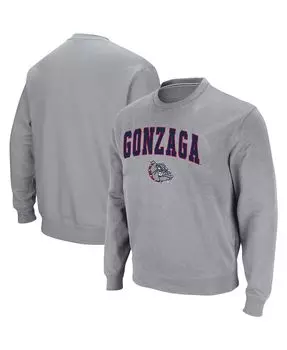 Мужская серая толстовка с мелким принтом gonzaga bulldogs arch & logo tackle twill pullover sweatshirt Colosseum, мульти