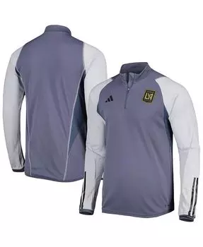 Мужская серая тренировочная футболка On-Field AEROREADY с молнией четверть LAFC 2023 adidas, серый